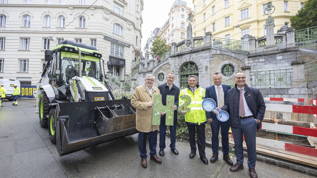 Mit Elektro- und Wasserstoffantrieben will der neue Bautrupp von Porr und Wiener Netze bis zu 90 Prozent der CO₂-Emissionen einsparen.